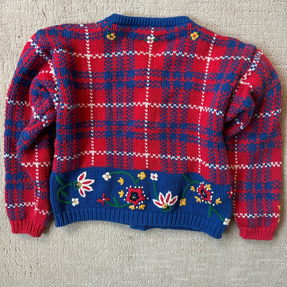 Vintage Hanna Andersson knit cardigan floral detail medium - Picture 5 of 7